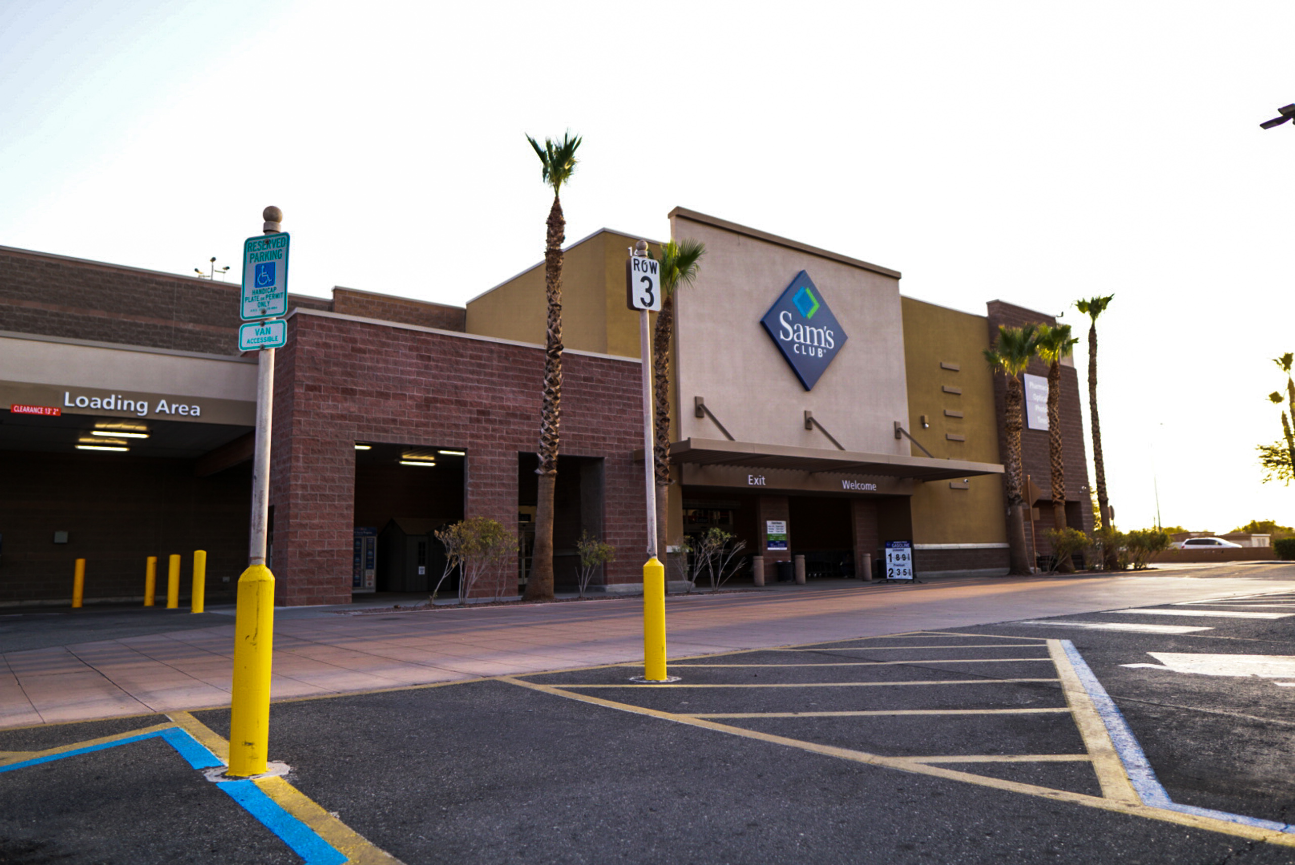 Cleaning the pavement of Sam's Club